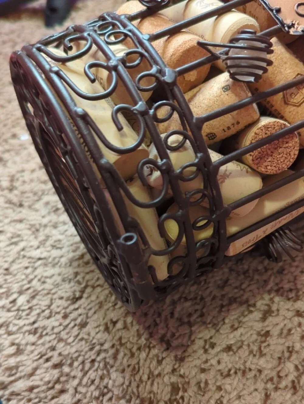 Decorative Champagne Cork Bottle Wire Cage - Bronze & Black